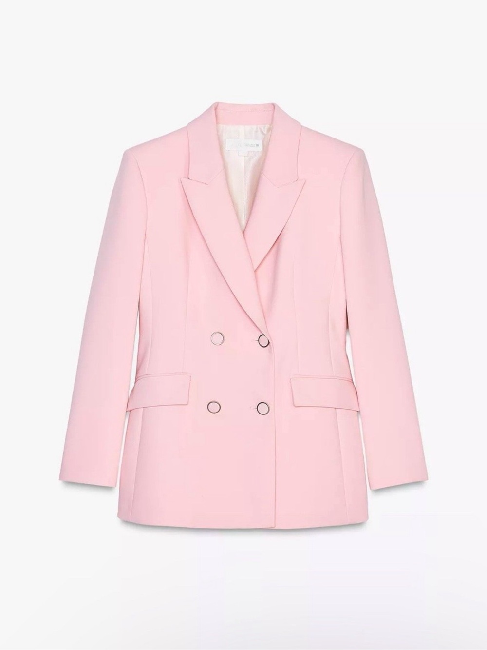 NWT. Zara Pink Viscose Blend Double Breasted Jacket/Blazer. Size M. - Picture 5 of 11